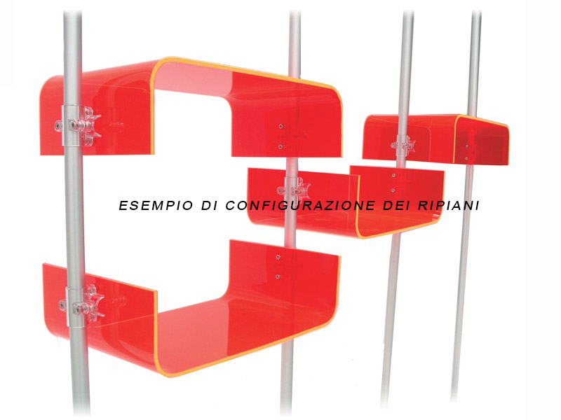 esempio di configurazione dei ripiani con spondina esempio di configurazione dei ripiani con spondina