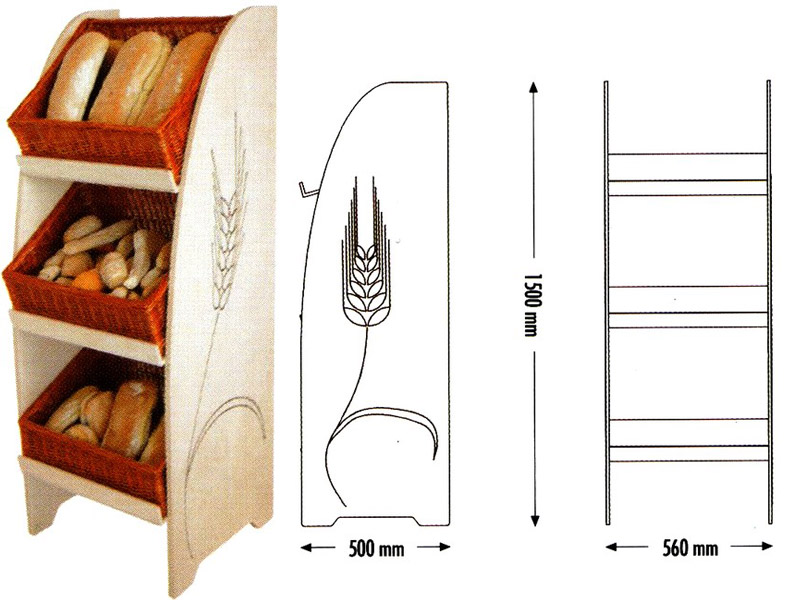 Cesto espositore pane SM4 - Giunco Casa arredamento e mobili in