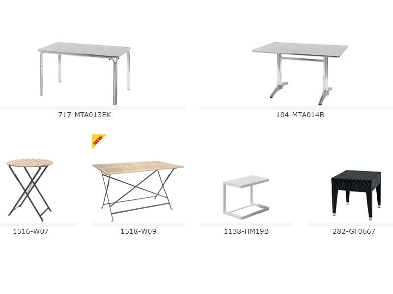 tavolo rettangolare, quadrato o tondo per esterno